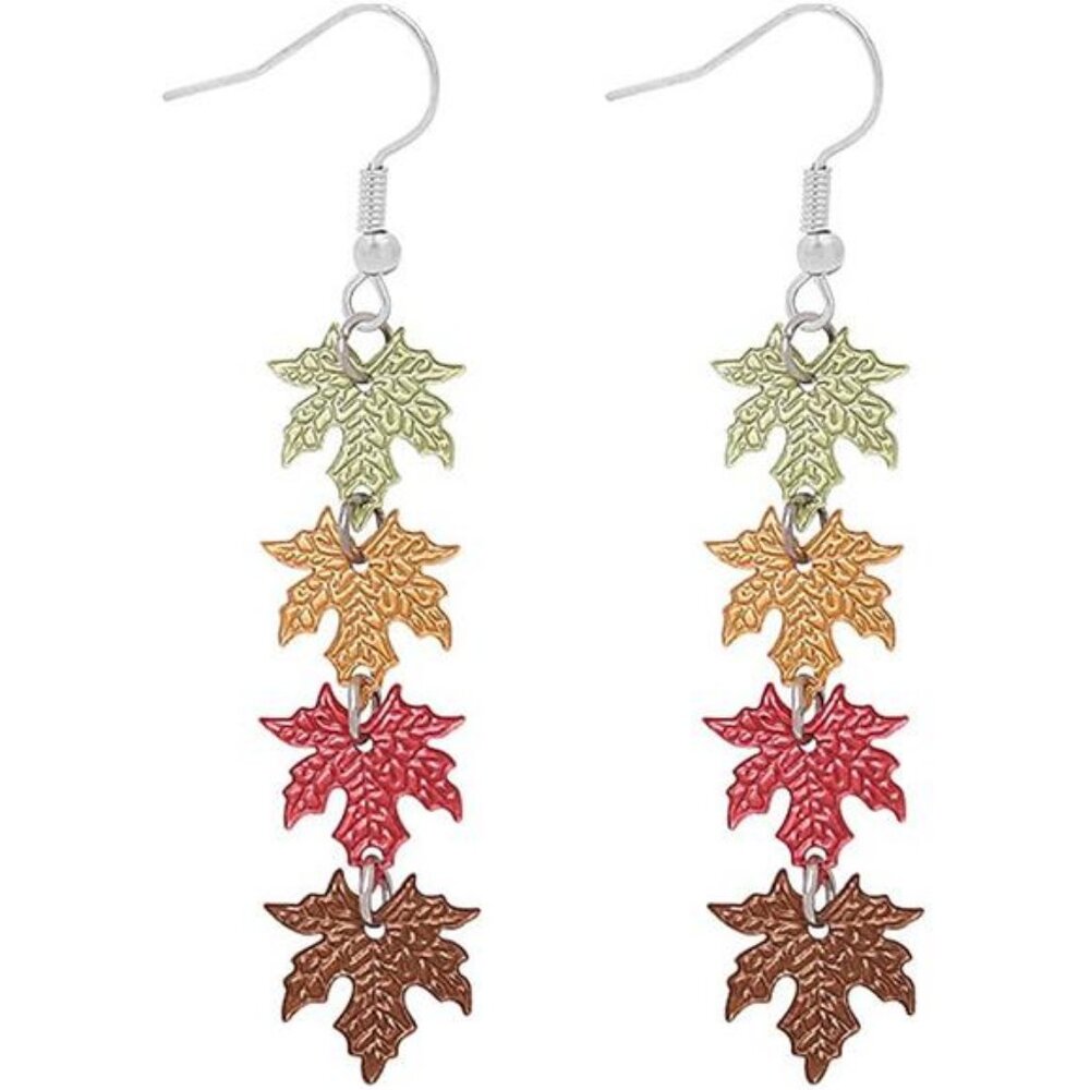 Red Maple Leaf Earrings for Women Autumn Fall Earrings Thanksgiving Jewelry for
